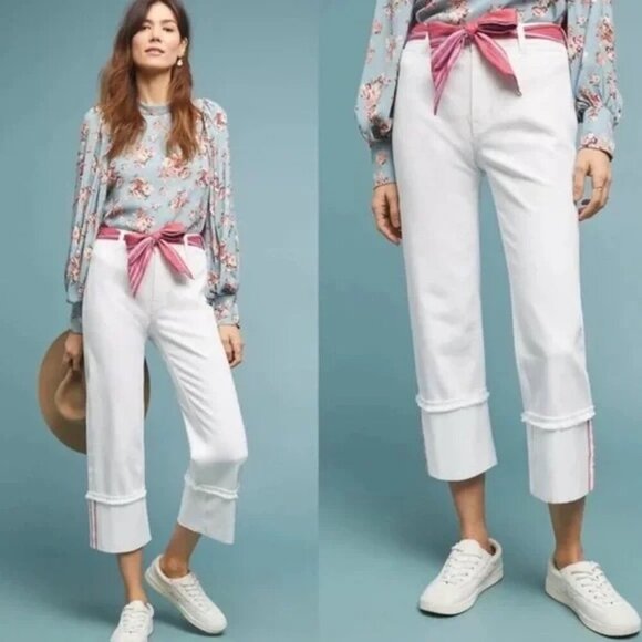 Pilco & Letterpress Anthropologie Wide Leg Crop Jean Women’s Waist 29 - Picture 10 of 10